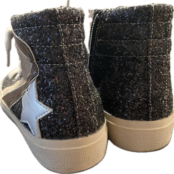 SHU SHOP ROXANNE BLACK GLITTER SNEAKERS - Picture 5 of 6
